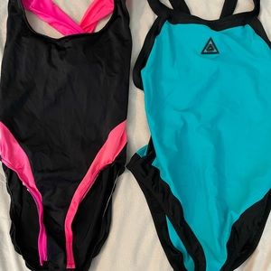 2 vintage high cut bathing suits